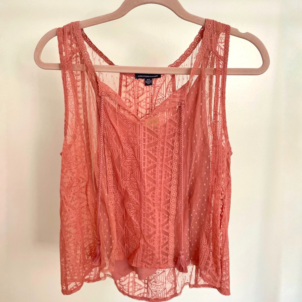 AEO Lace Layered Tank Top (S) (NWT)